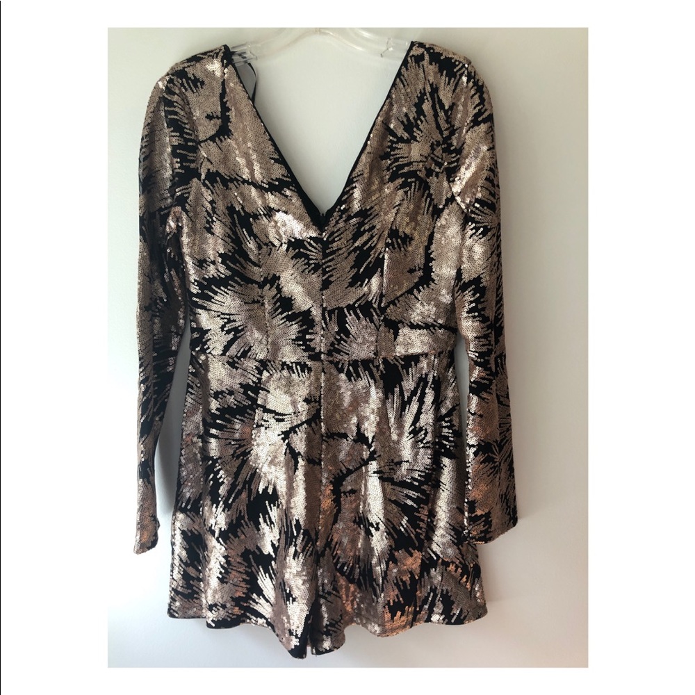 Gold sequin romper